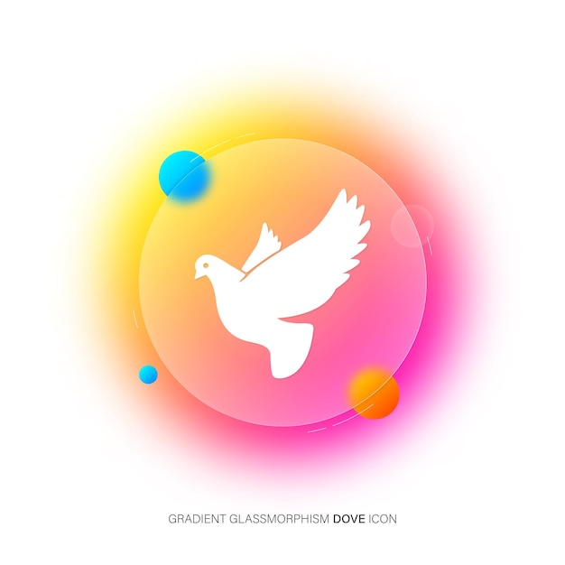 Vector dove gradient blur icon in glassmorphism style from pets vet and veterinary icons animal icon vector eps 10