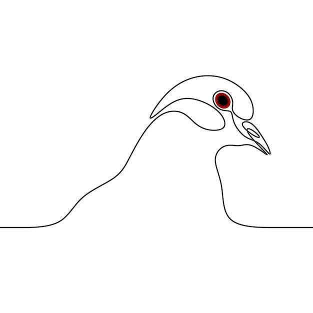 dove illustration continuous drawing single line art