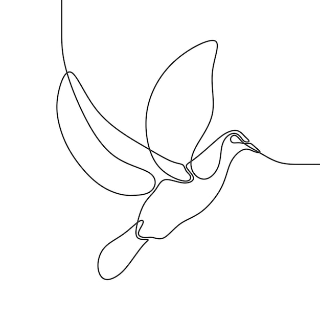 Dove illustration continuous drawing single line art