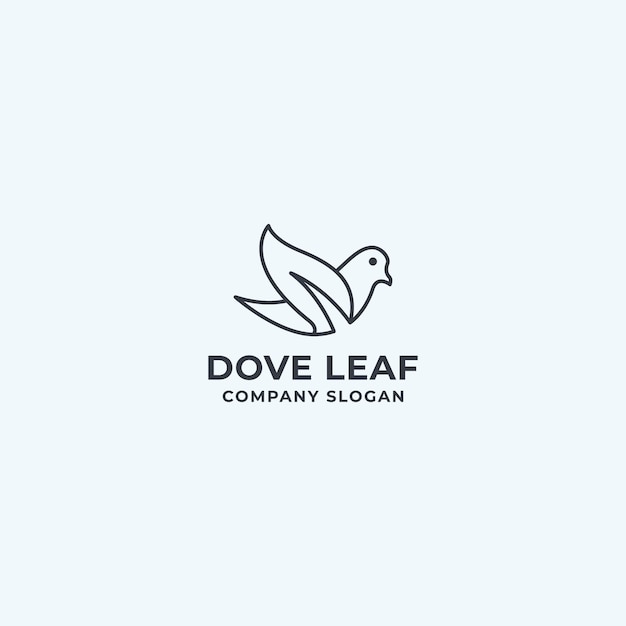 Dove leaf monoline logo