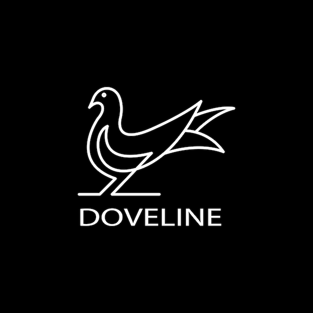 Dove line art logo simple design