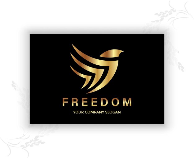 Логотип Dove с золотым градиентом шаблона дизайна