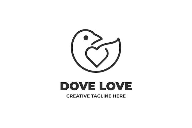 Vector dove love bird monoline business logo