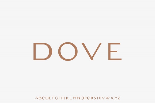 Vector dove, luxury modern font alphabetical  set