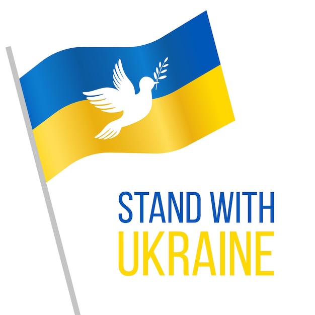 Dove of peace on the background of the Ukrainian flag