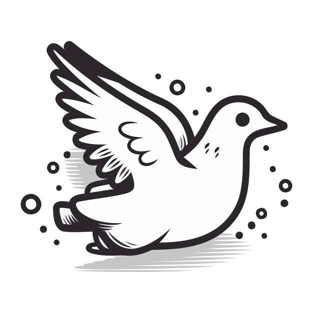 Vector dove of peace isolated on white background vector illustration for your design