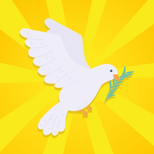 Vector dove of peace olive branch