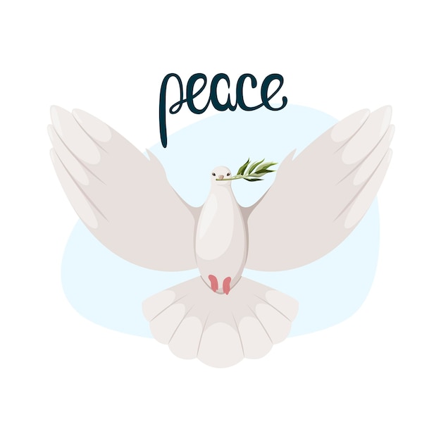 A dove of peace with an olive twig Cartoon design