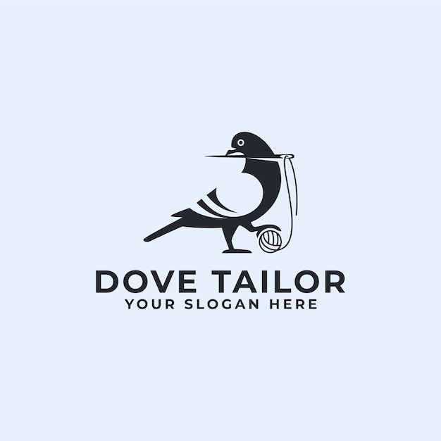 Dove or pigeon bird tailor logo