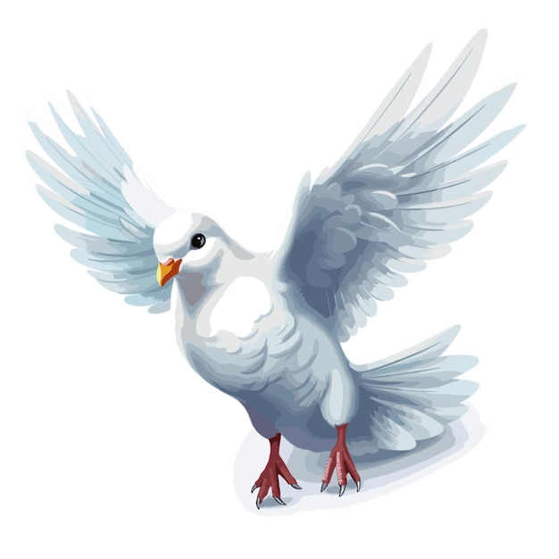 Vector dove vector on white background