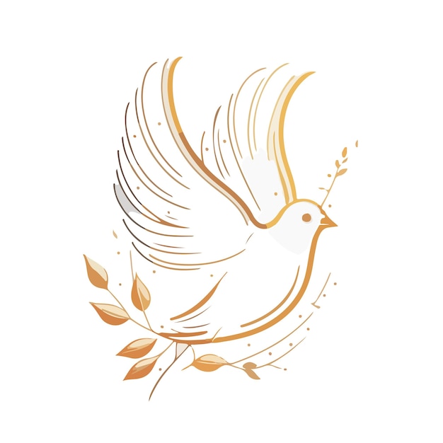 Vector a dove with the word peace on it