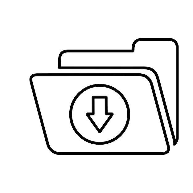 dowanload file folder line icon outline vector