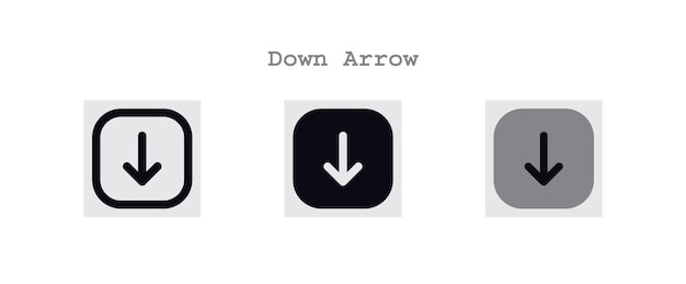 Down arrow icons set