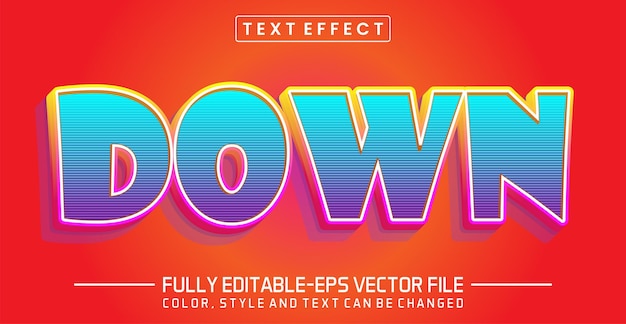 Down editable text style effect