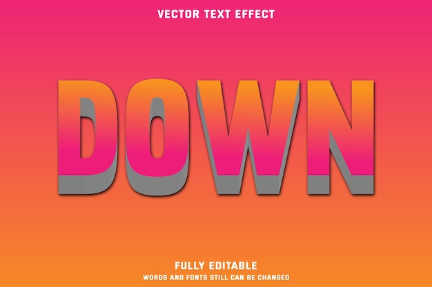 Down text style editable effect