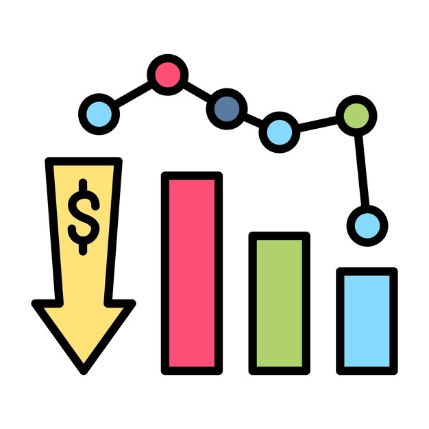 Vector downfall flat illustration