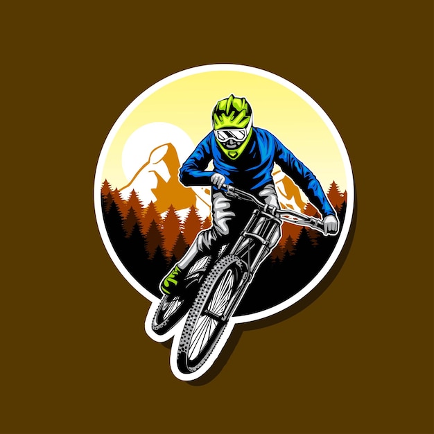 Vector downhill artwork for tshirt merchandise