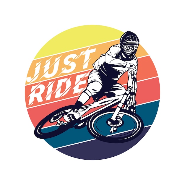 Vector downhill bike graphic illustration