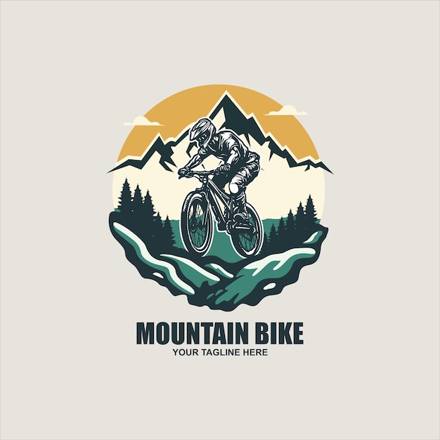 Downhill Bike Rider Badge Mountain Bike Logo tshirt Brooklyn bicycle motocross freestyle