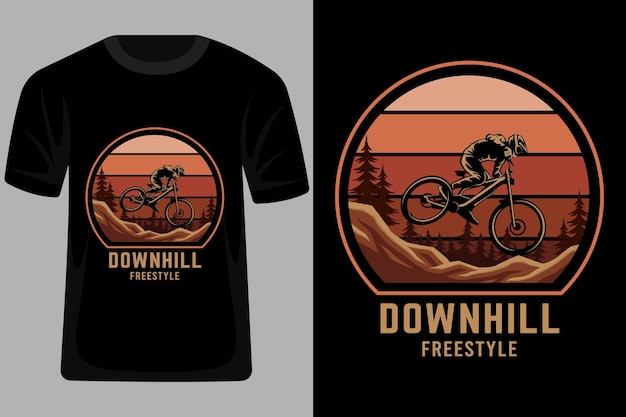Downhill freestyle retro vintage t shirt design