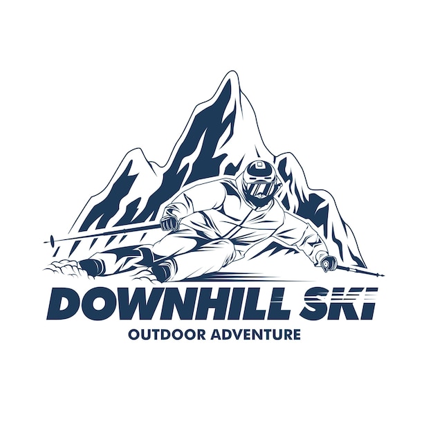 Downhill Ski grafische illustratie
