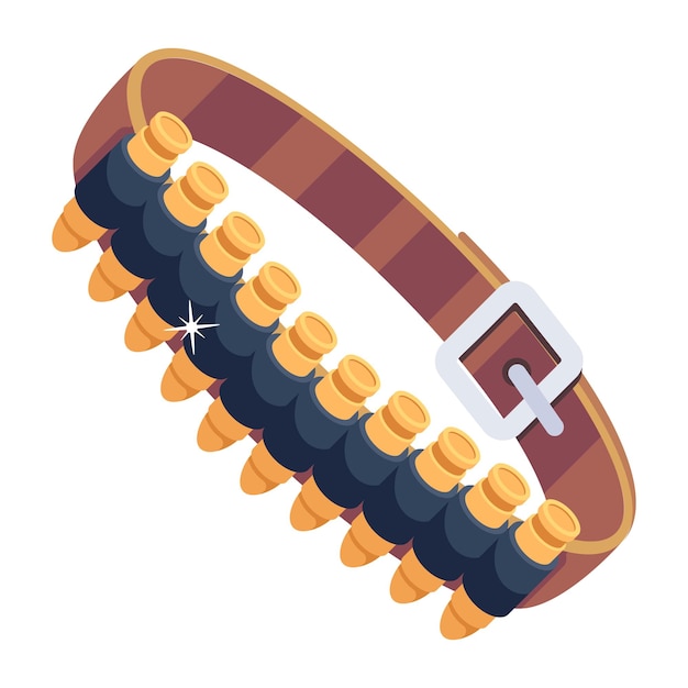 Download 2d icon of bullets belt