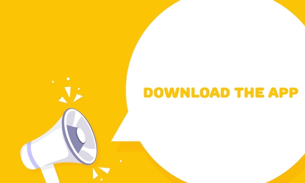 Download app flat yellow download the app banner vector illustration