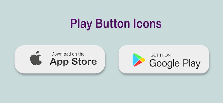Vector download on the app store and get it on google play button icons
