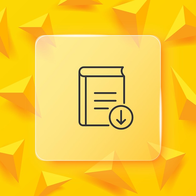 本の線のアイコンをダウンロードするチェックノートブックマーク読書リスト聞くマーカーオンライン図書館教育著者文学作家著者の概念Glassmorphismスタイルビジネスのためのベクトル線アイコン
