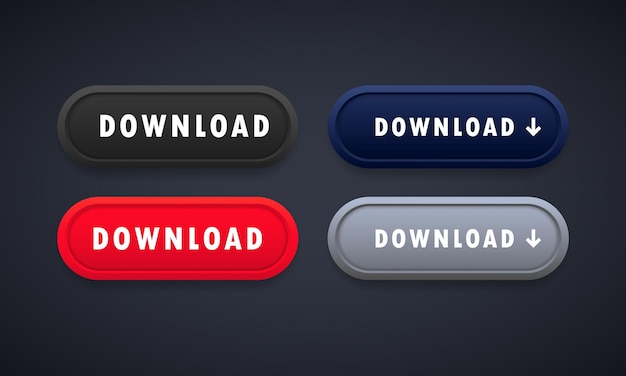 Download button set. for mobile app, website. vector on isolated background. eps 10.