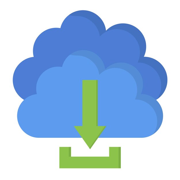 Vector download cloud flat illustratie