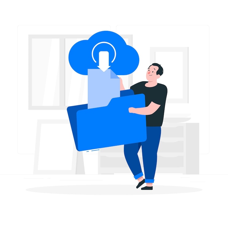 Vector download concept illustration
