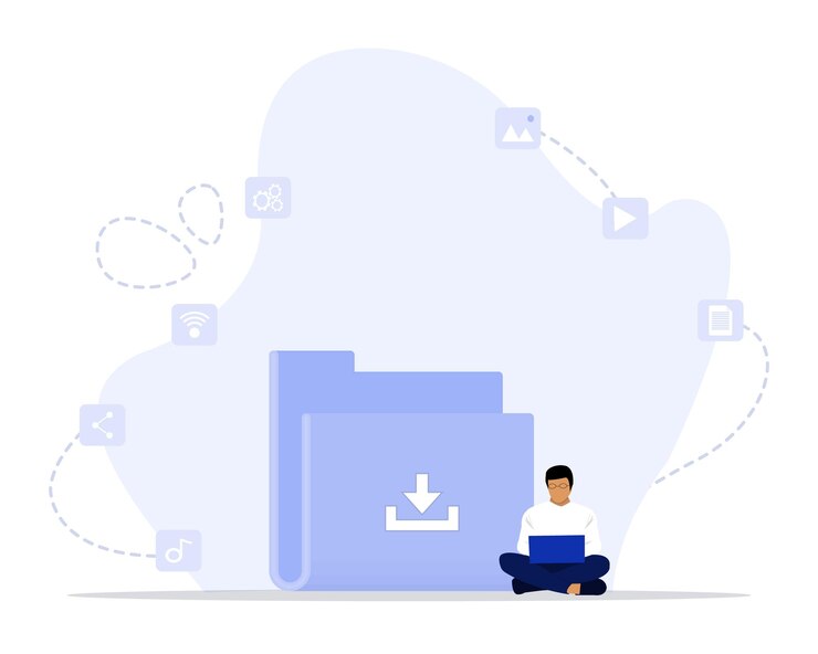 Vector download concept illustration