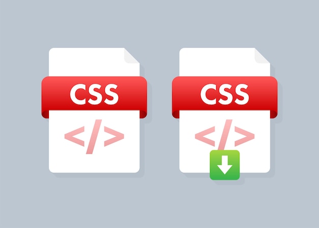 노트북 화면의 CSS 버튼 다운로드 문서 개념 다운로드