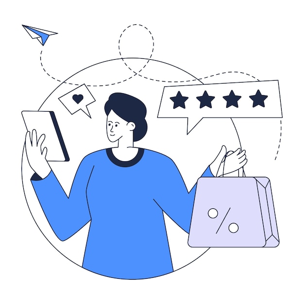 Download customer feedback outline illustration