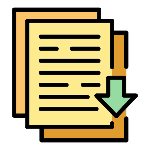 Download documenten pictogram overzicht vector Bestand uploaden Webgegevens kleur plat