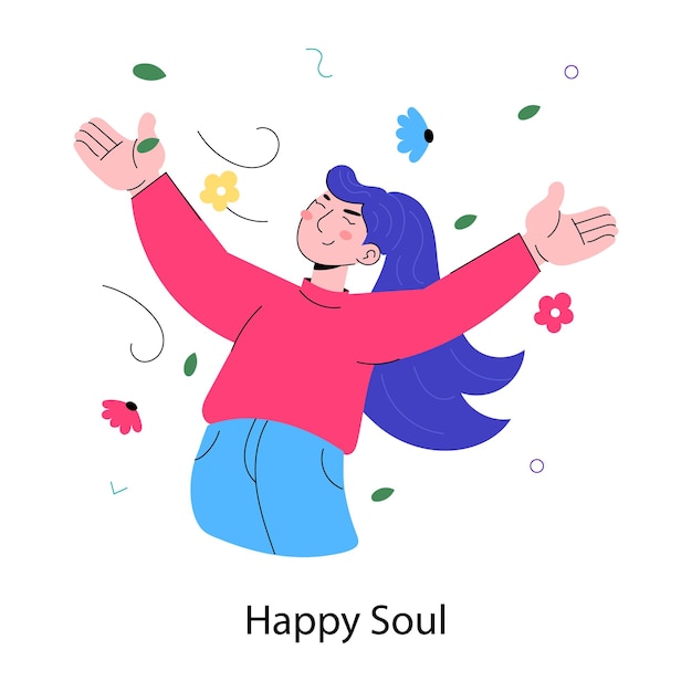 벡터 download doodle mini illustration of a happy soul