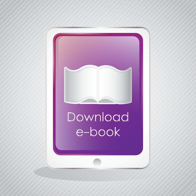 Vector download ebook icon on tabletvector illustration