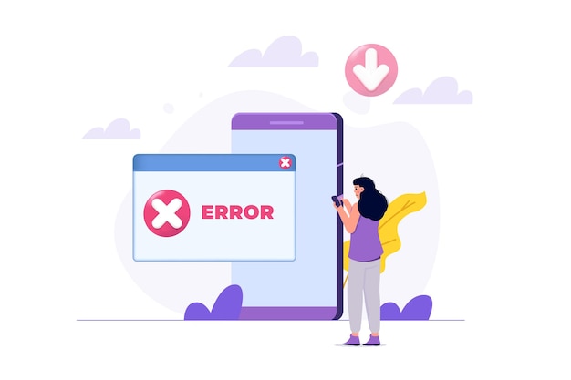 Vector download error concept. vector illustration
