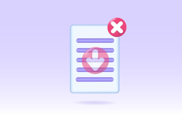 download error icon. 3d vector illustration