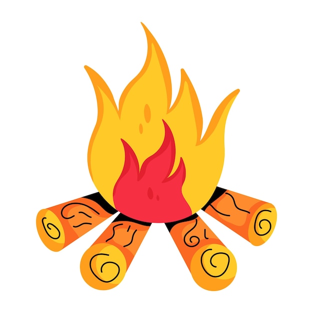 Download flat icon of bonfire