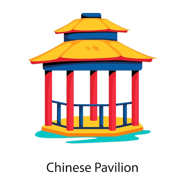 Download flat icon of chinese pavilion