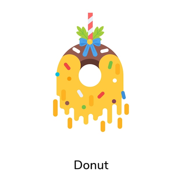 Vector download flat icon of donut