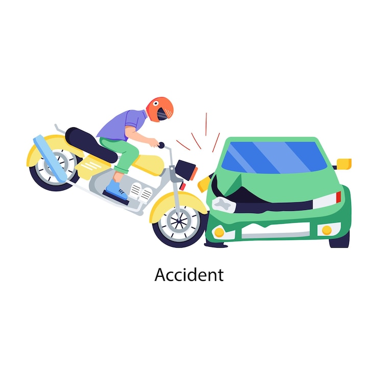 Vector 自転車事故の平らなイラストをダウンロード