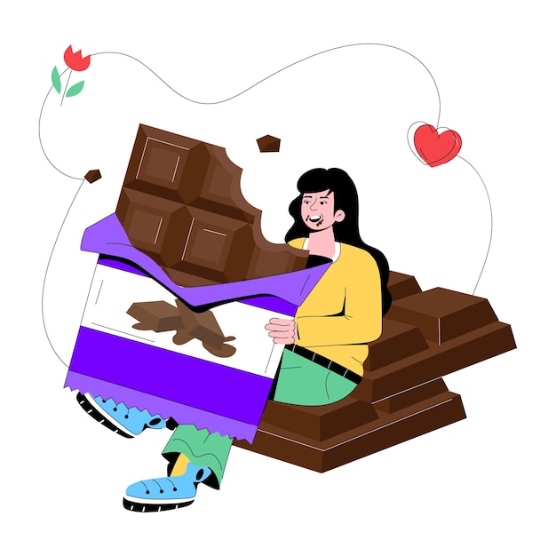 Download flat illustration of chocolate day