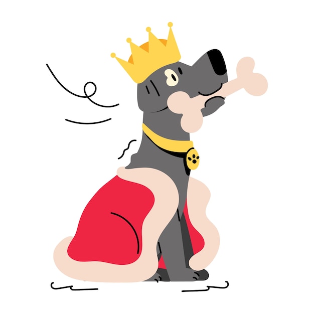 Download flat illustration of dog crown