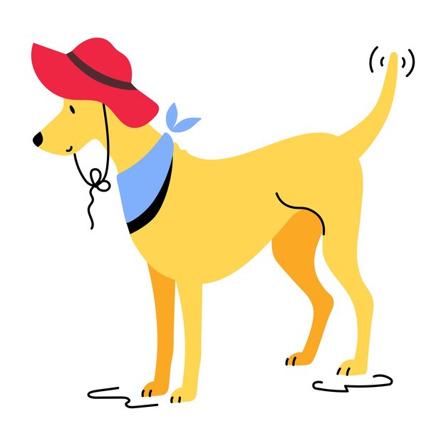 Vettore scarica l'illustrazione piatta del cappello del cane