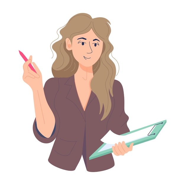 Download flat illustration of female worker