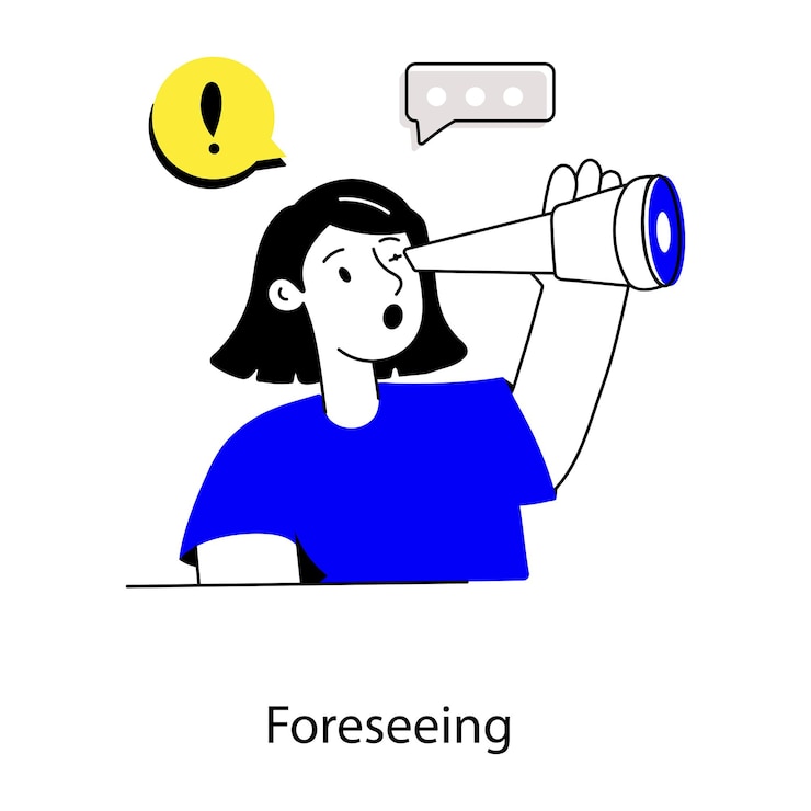 Vector download flat illustration of foreseeing