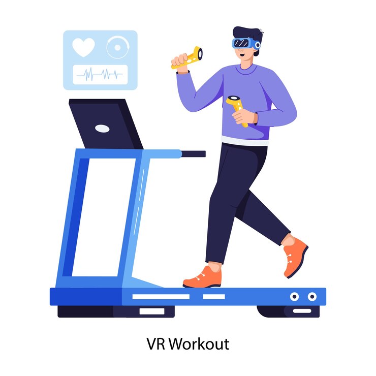 Vector download flat illustration of vr workout